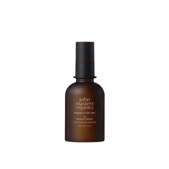 ジョンマスターオーガニックのフレグランス ヘアミスト01。23 hudson stillnessの茶色いスプレーボトル